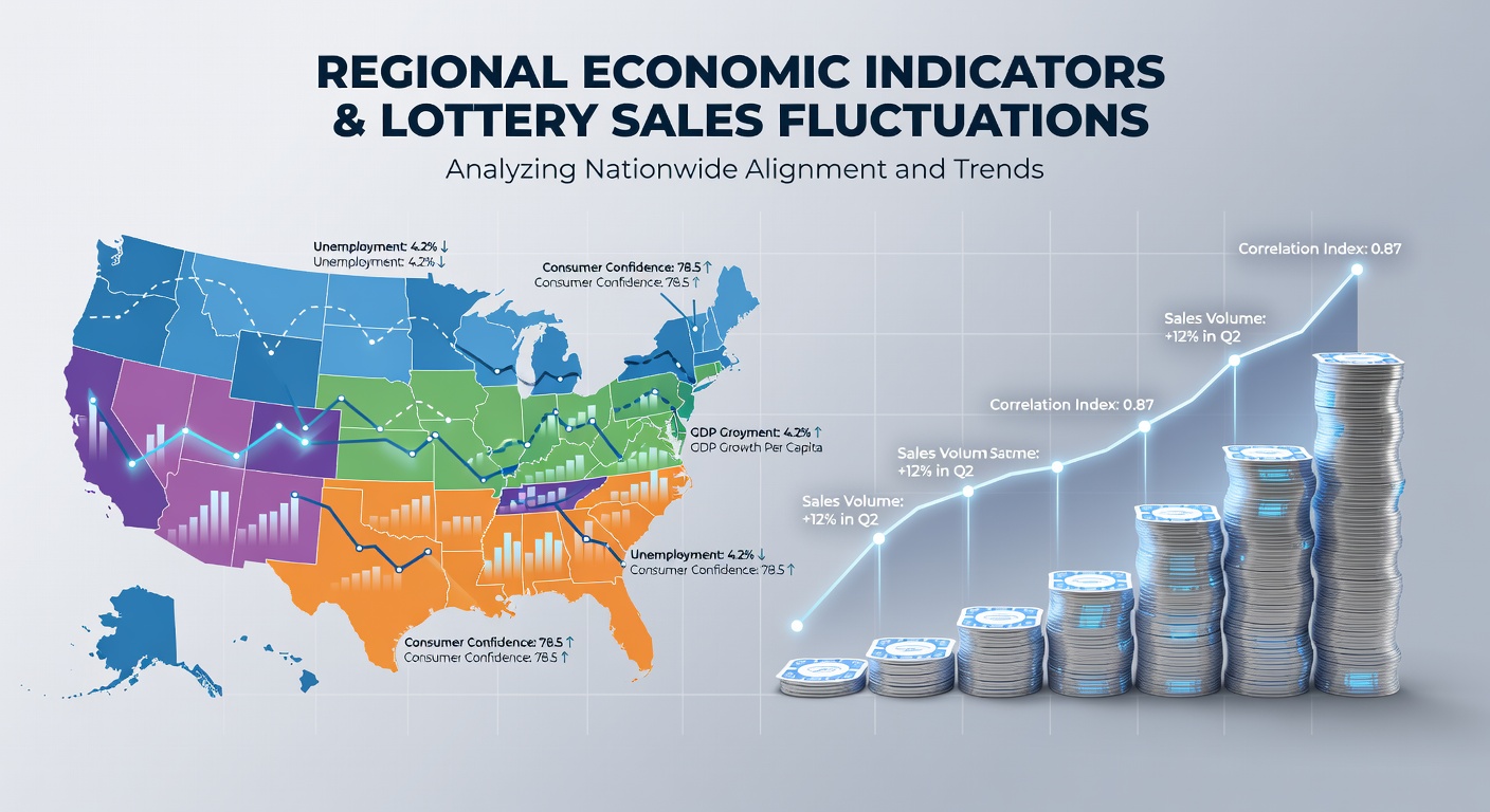 Regional map showing lottery sales volumes overlaid with unemployment rates across U.S. states in 2026