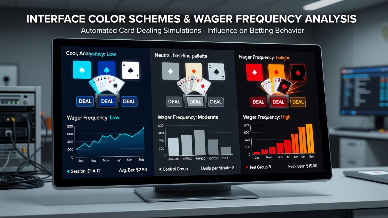 Side-by-side comparison of two automated card simulation screens with contrasting color palettes