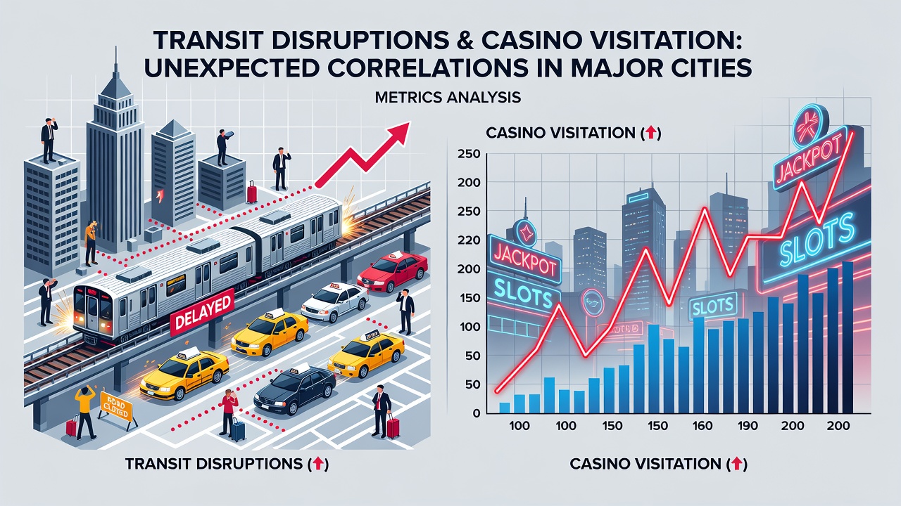 Urban commuters navigating alternative routes near casino districts amid transit interruptions